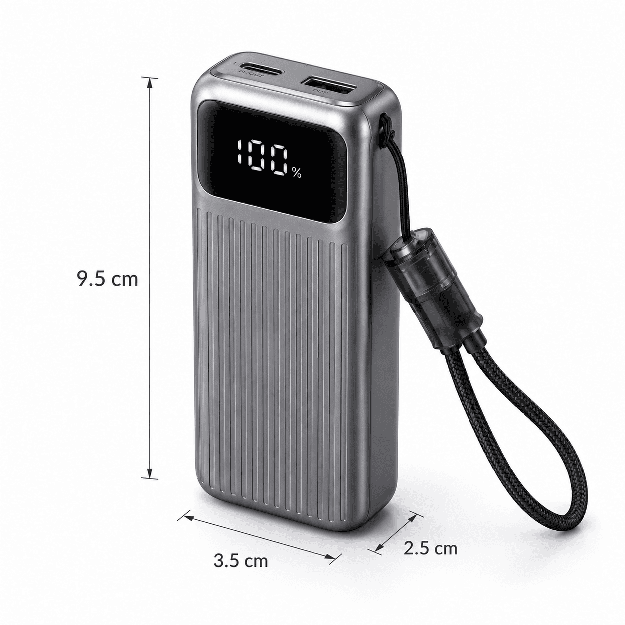 Power Bank C13 10,000mAh 22.5W Carga Rápida con Cables Integrados y Pantalla Digital — imagen 3