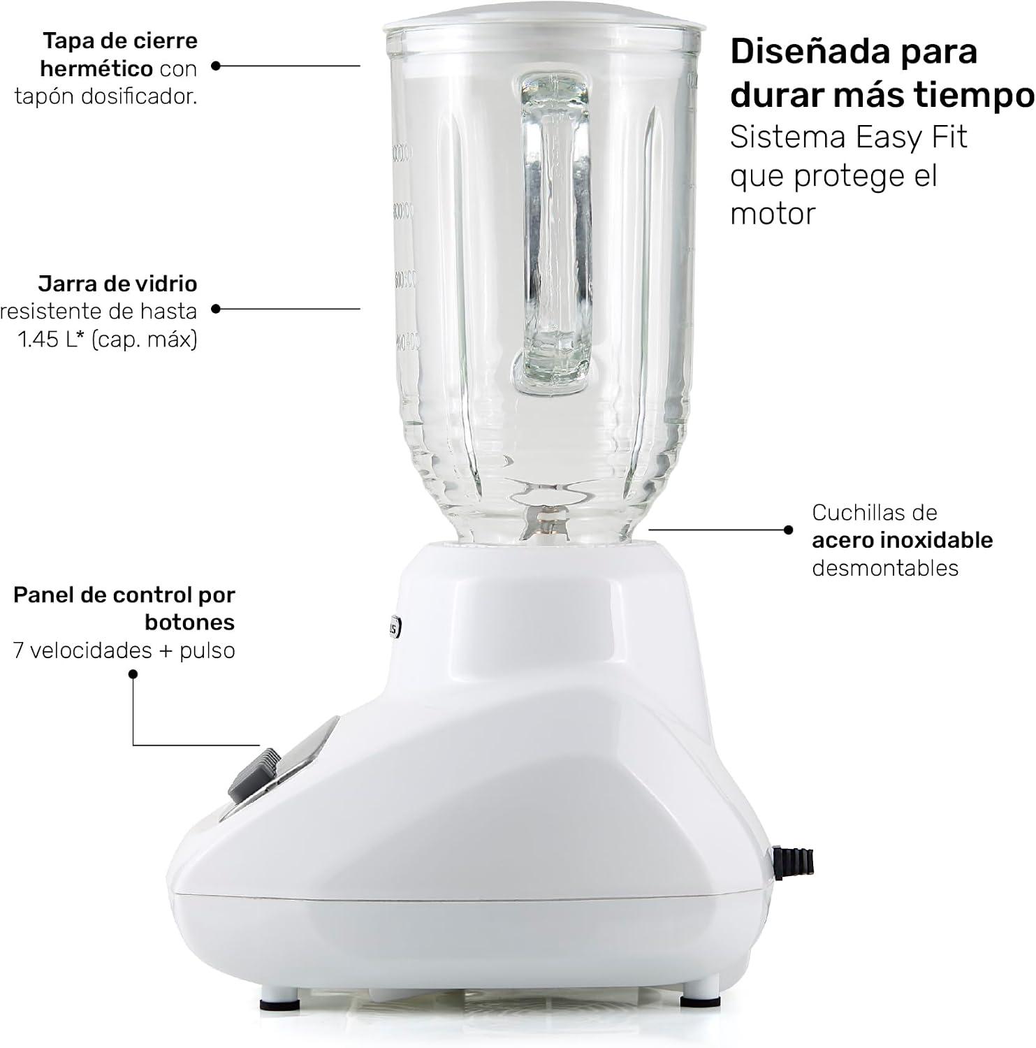 Licuadora Taurus Valencia 7 Velocidades Vaso de Vidrio 1.25 L Blanca — imagen 8
