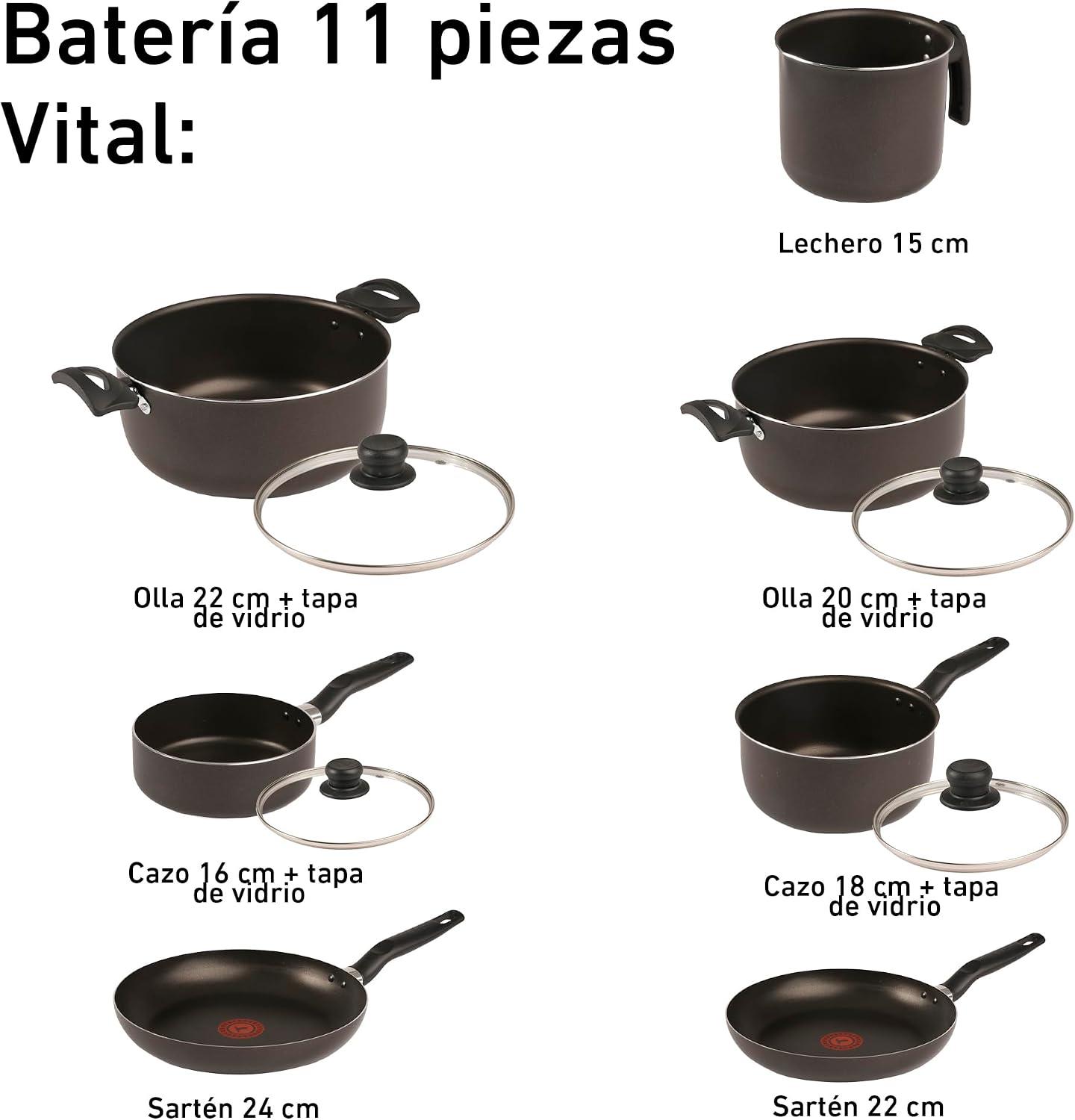 Batería de Cocina T-Fal Vital 226100 11 Piezas Antiadherente — imagen 3