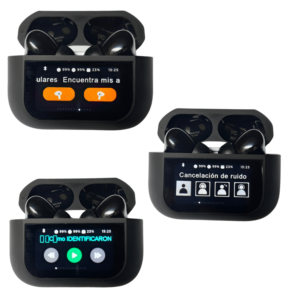 Audífonos con Pantalla Táctil. G-TIDE Future Pod, Bluetooth, Cancelación de ruido, encontrar audífonos — imagen 5
