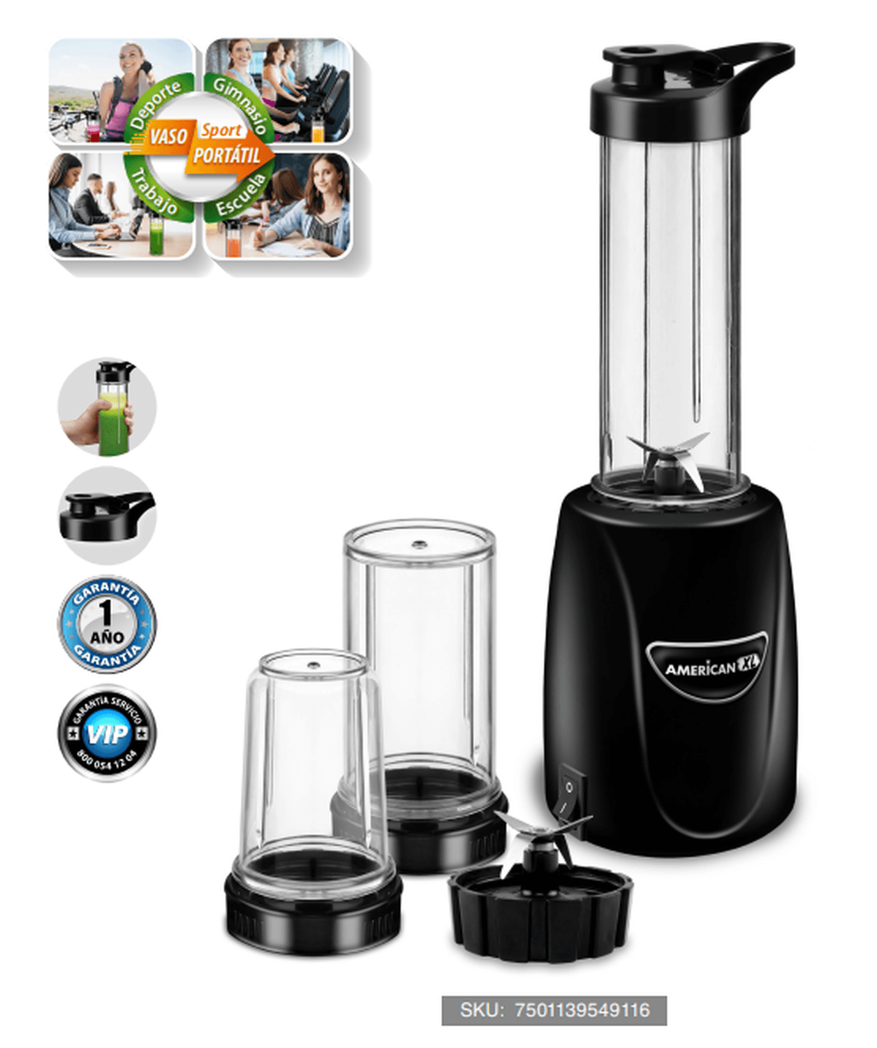 Procesador Licuadora Vaso Sport Portatil Batido Licuado Jugo Salsa — imagen 2