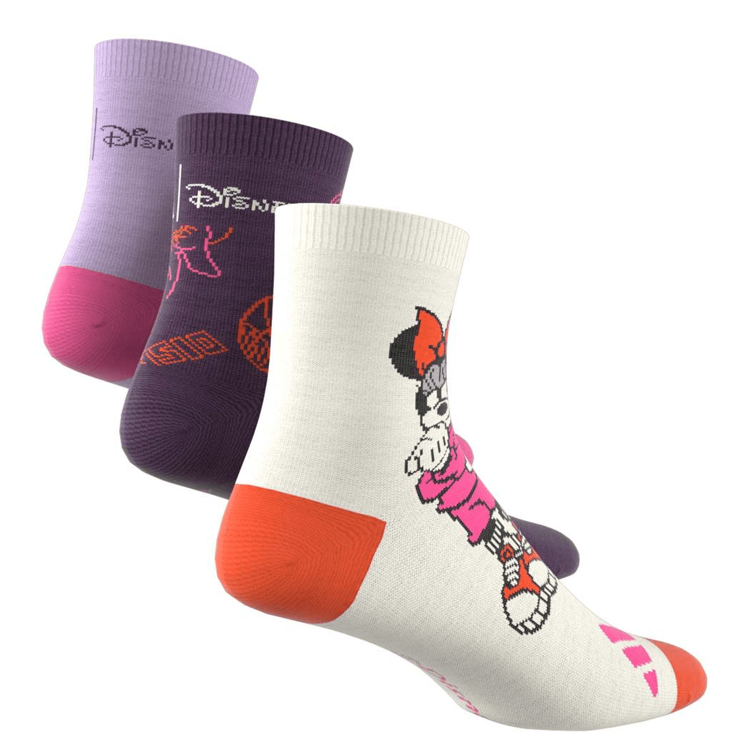 Calcetines Niña Adidas Minnie Mouse Multicolor 3 Pares Infantil — imagen 8