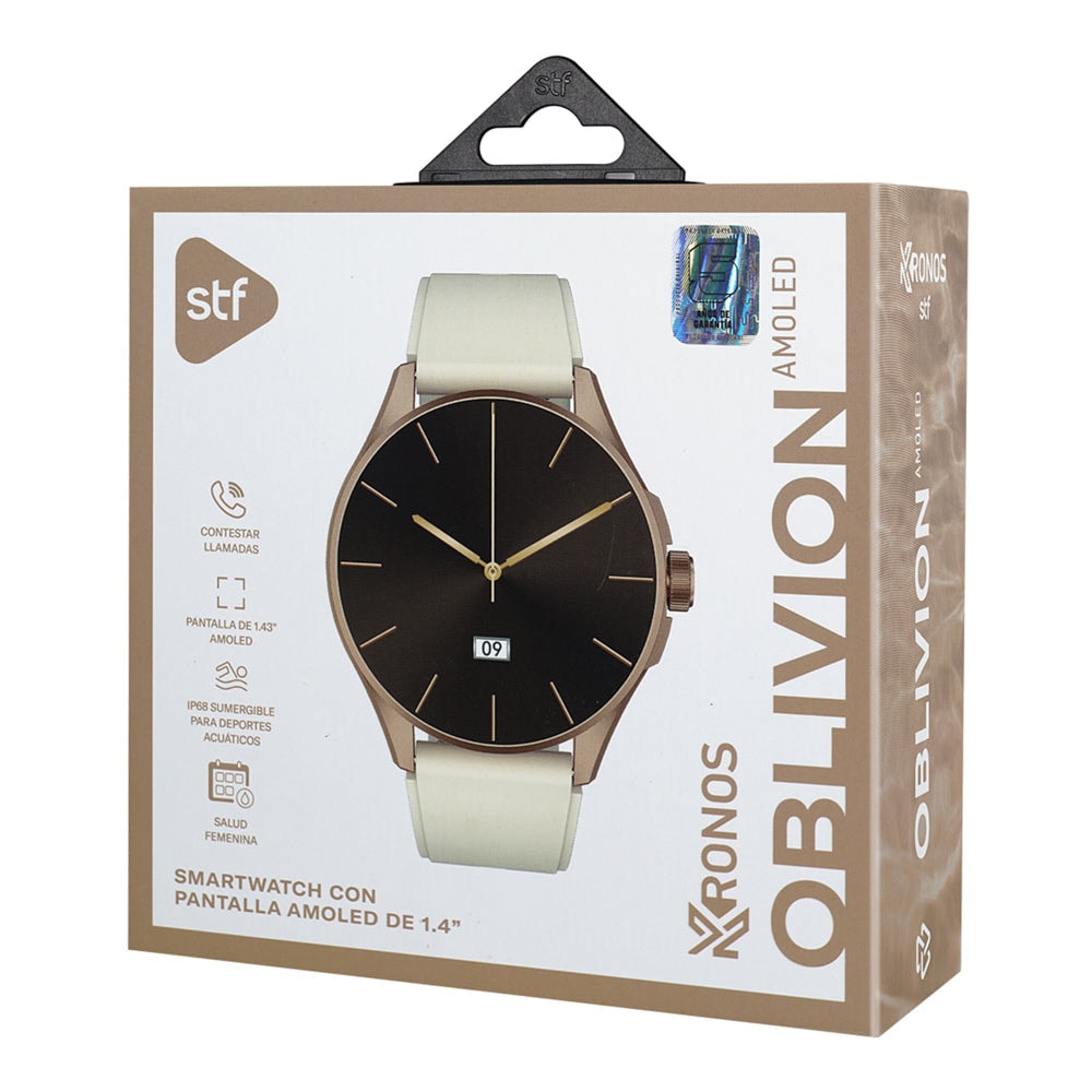 Smartwatch Reloj Kronos Oblivion STF Pantalla Amoled 1.43" Resistencia al agua IP68 Beige — imagen 12