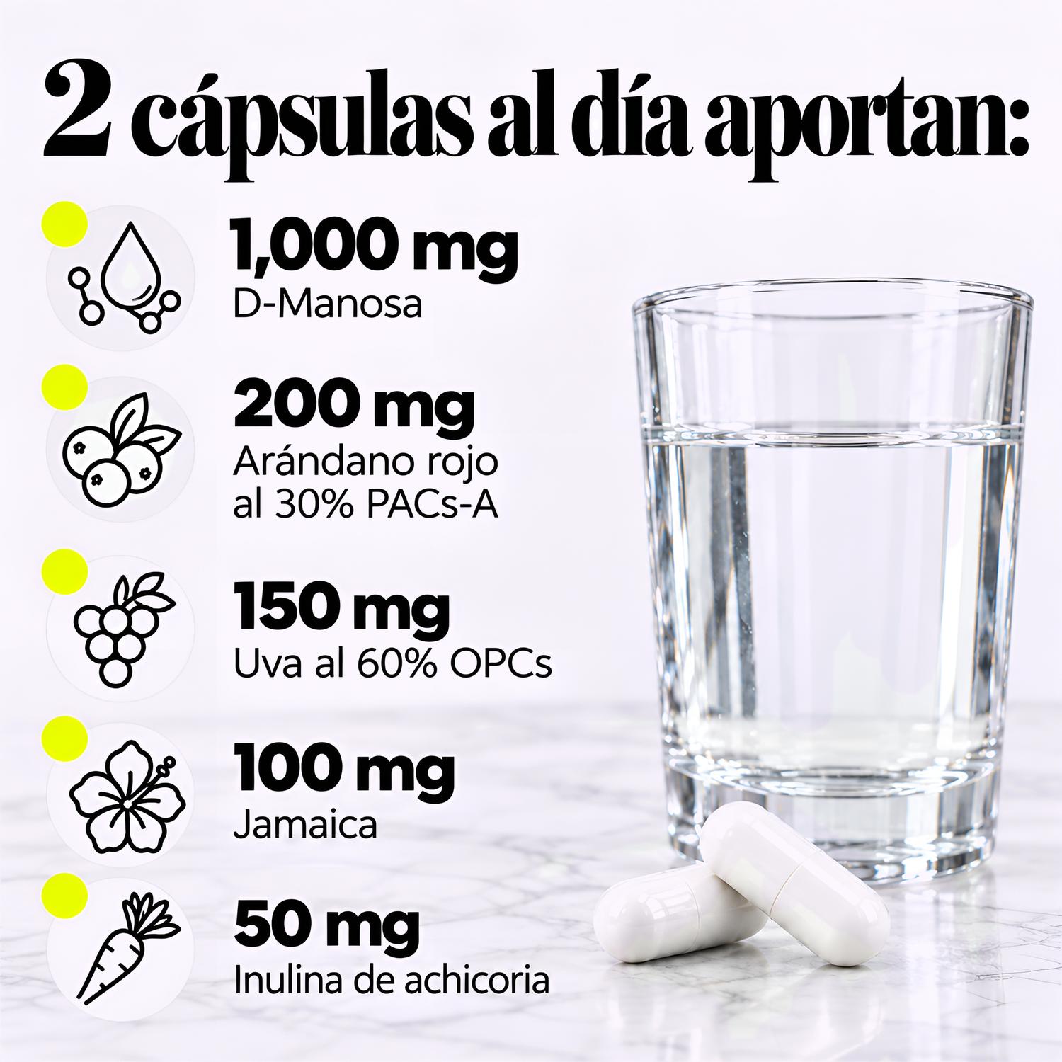 Healthy Me: Mezcla de D-Manosa con Arándano para Salud del Tracto Urinario, 60 Cápsulas — imagen 4