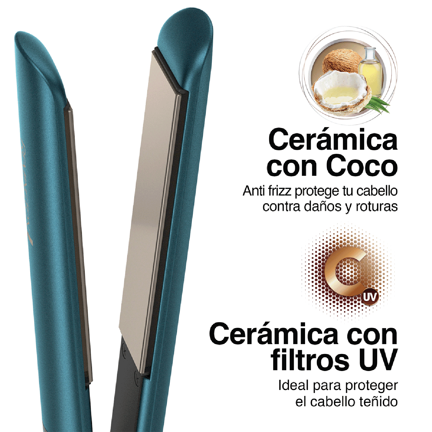 Plancha Alaciadora Remington S8607 Cerámica Coconut Negra — imagen 5