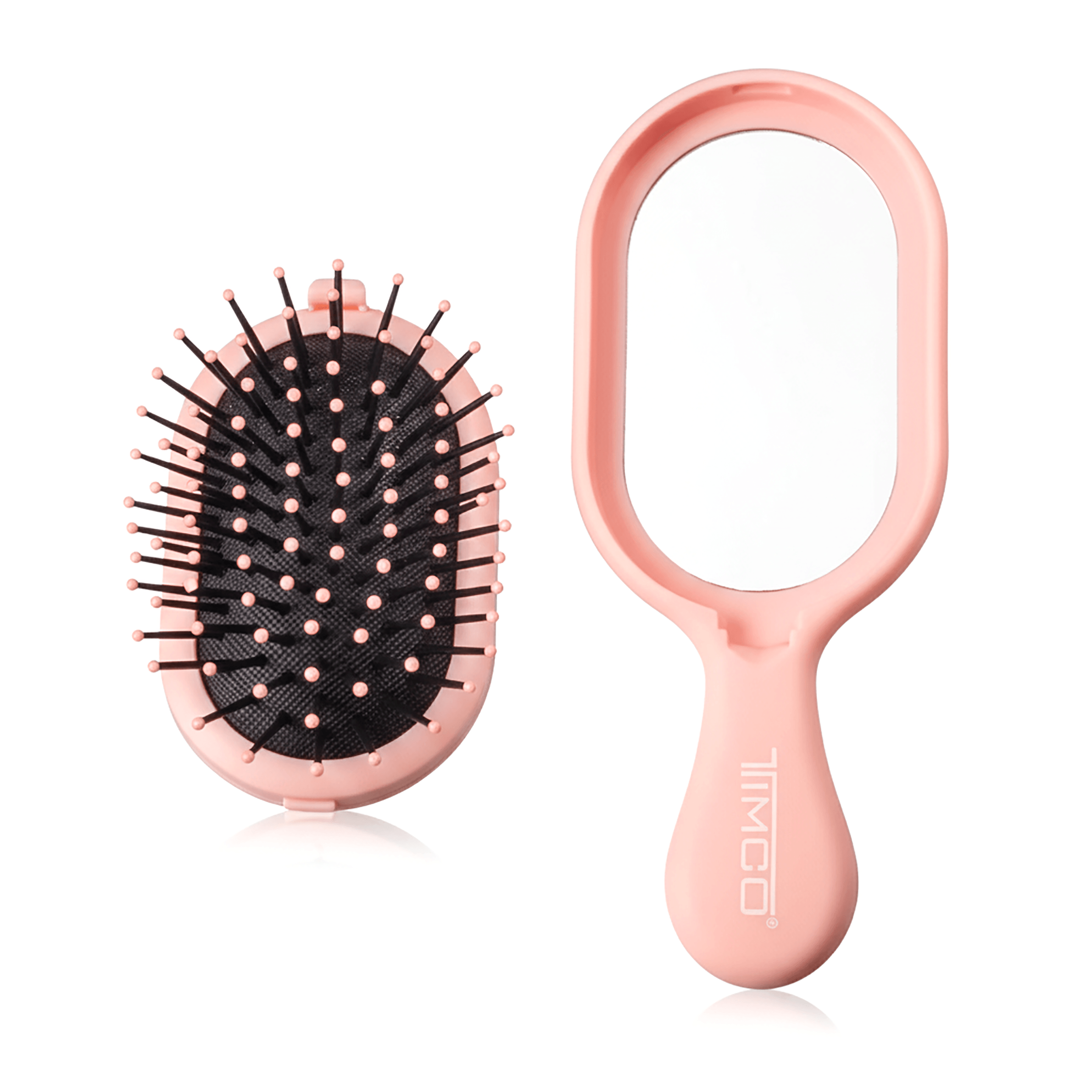 Cepillo Mini de Cabello Desenredante con Espejo tipo Paleta Cojin Removible Timco C6128 — imagen 2