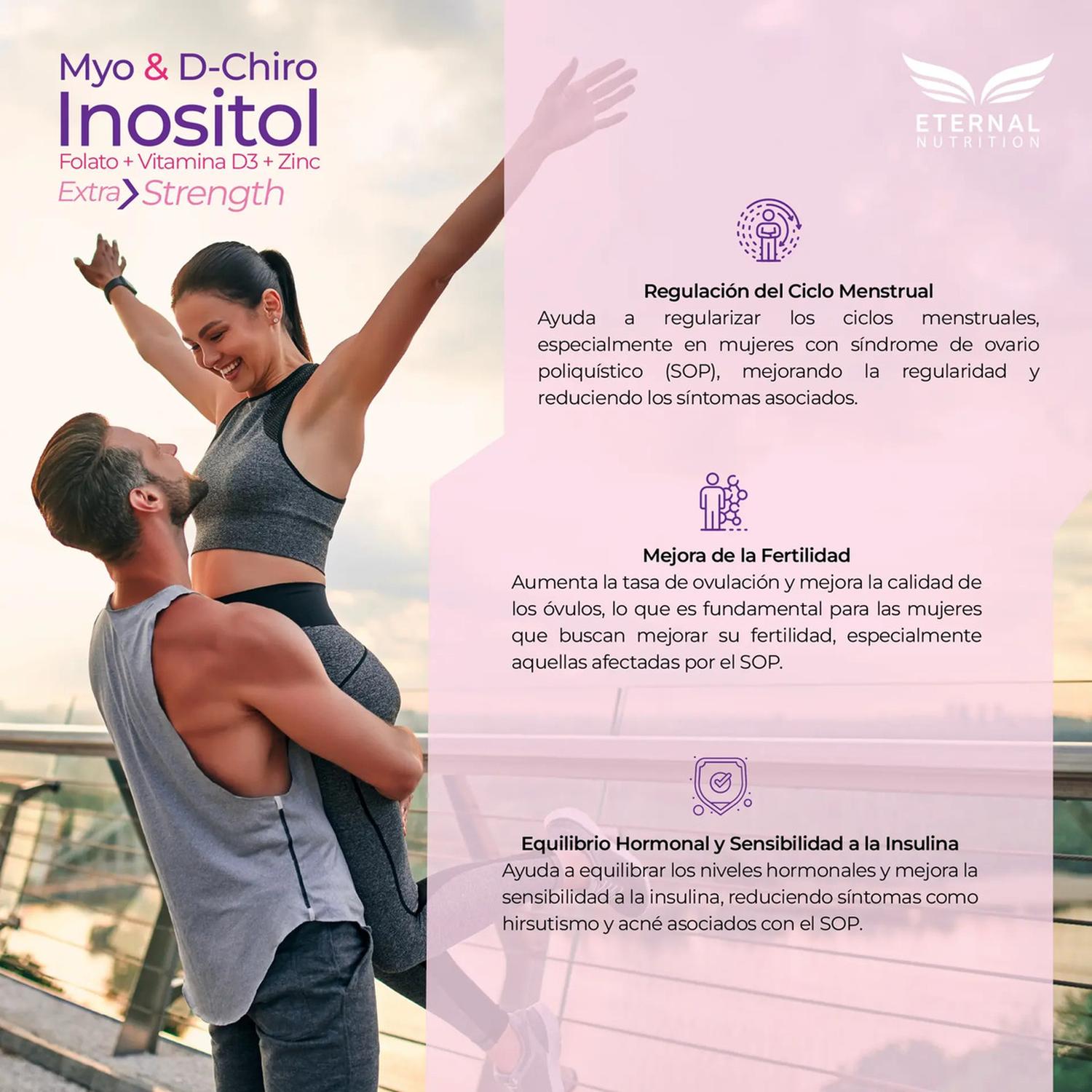 Essentials: Inositol 40:1 Myo & D-Chiro, Folato 5-MTHF + D3 + Zinc, Bienestar Hormonal, 300 Cápsulas — imagen 6