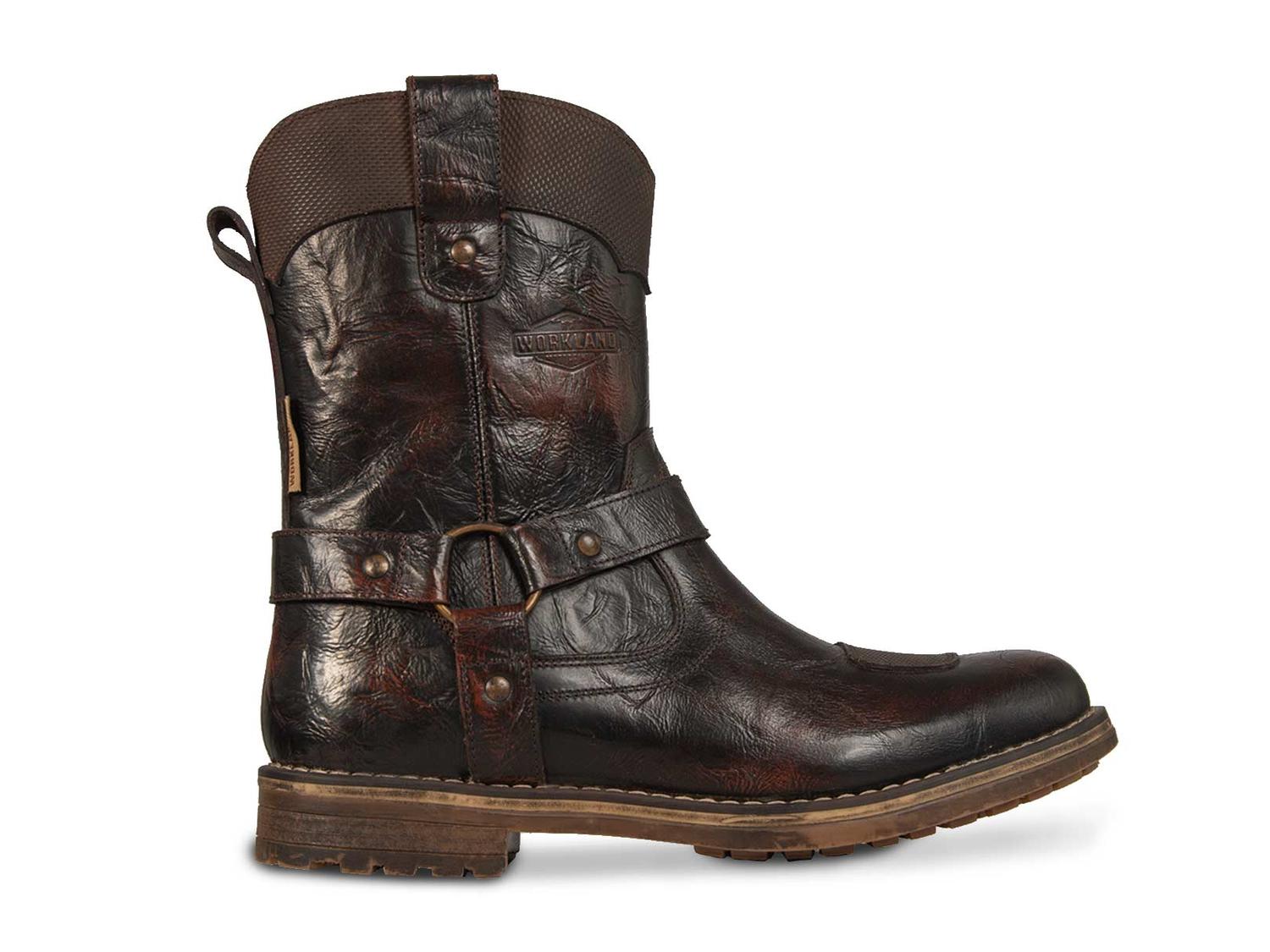 Bota hombre biker motociclista vaquera choper WKL 89740 Café — imagen 2