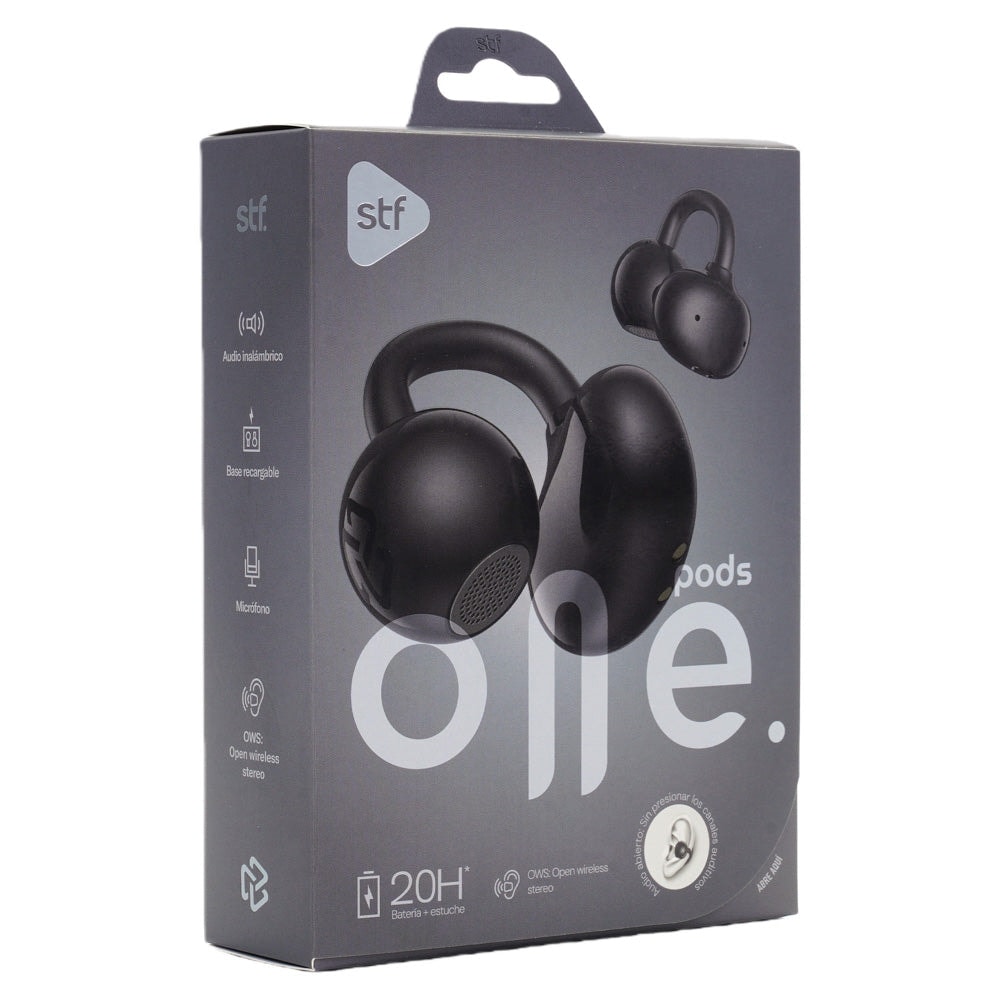 Audífonos Open Ear STF One: OWS, 20h batería, micrófono, Negro — imagen 11