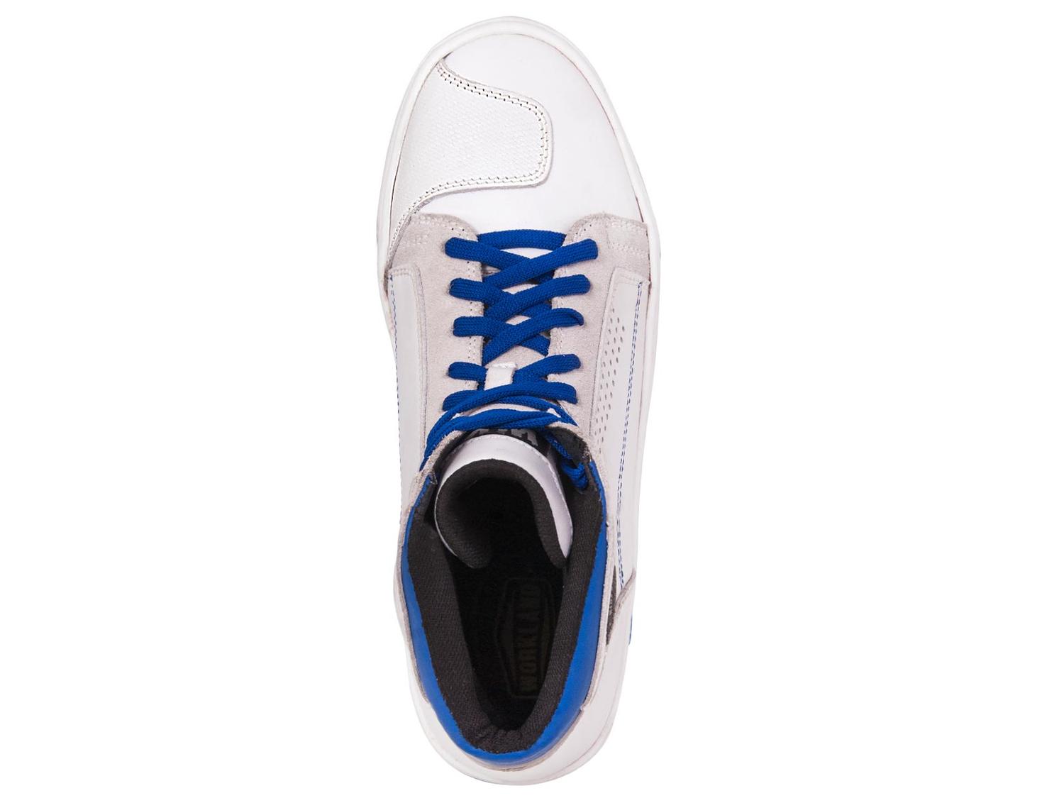 Tenis Motociclista Hombre Botin Moto Biker Wkl 80202 Bco/Rey — imagen 7