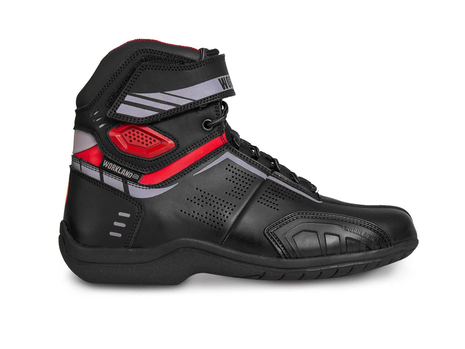 Bota Motociclista Hombre Moto Biker Wkl 80016 Negro Rojo — imagen 4