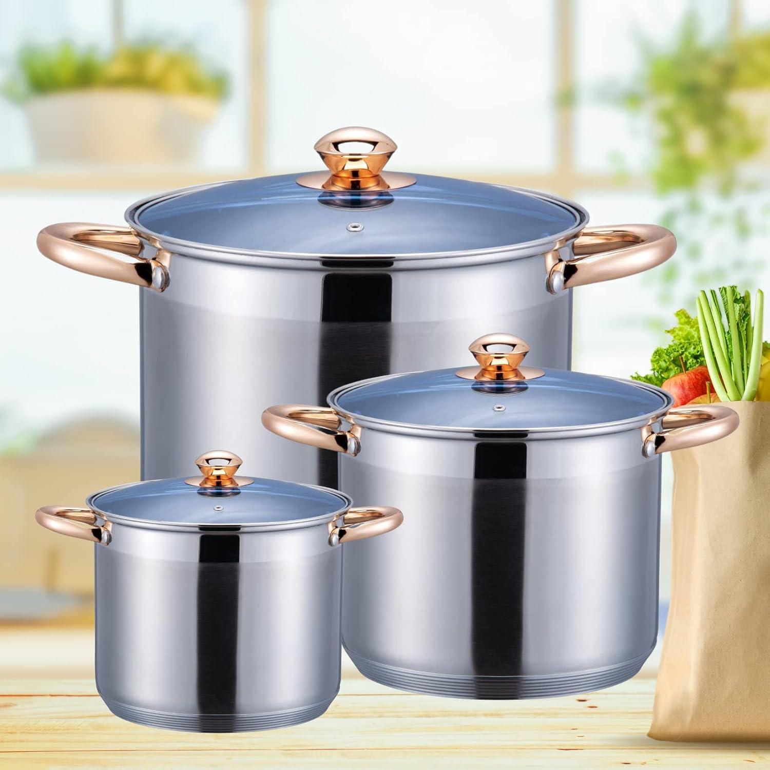 3 OLLAS VAPORERAS CON REJILLA 9L, 11.1L Y 13.5L ACERO INOX — imagen 2