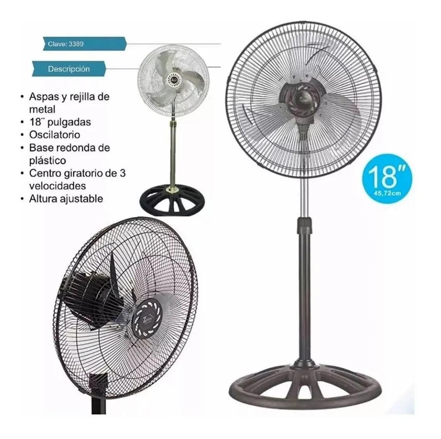 Ventilador Pedestal Mytek 3389 18 Pul Z-Fan Metal Industrial — imagen 3