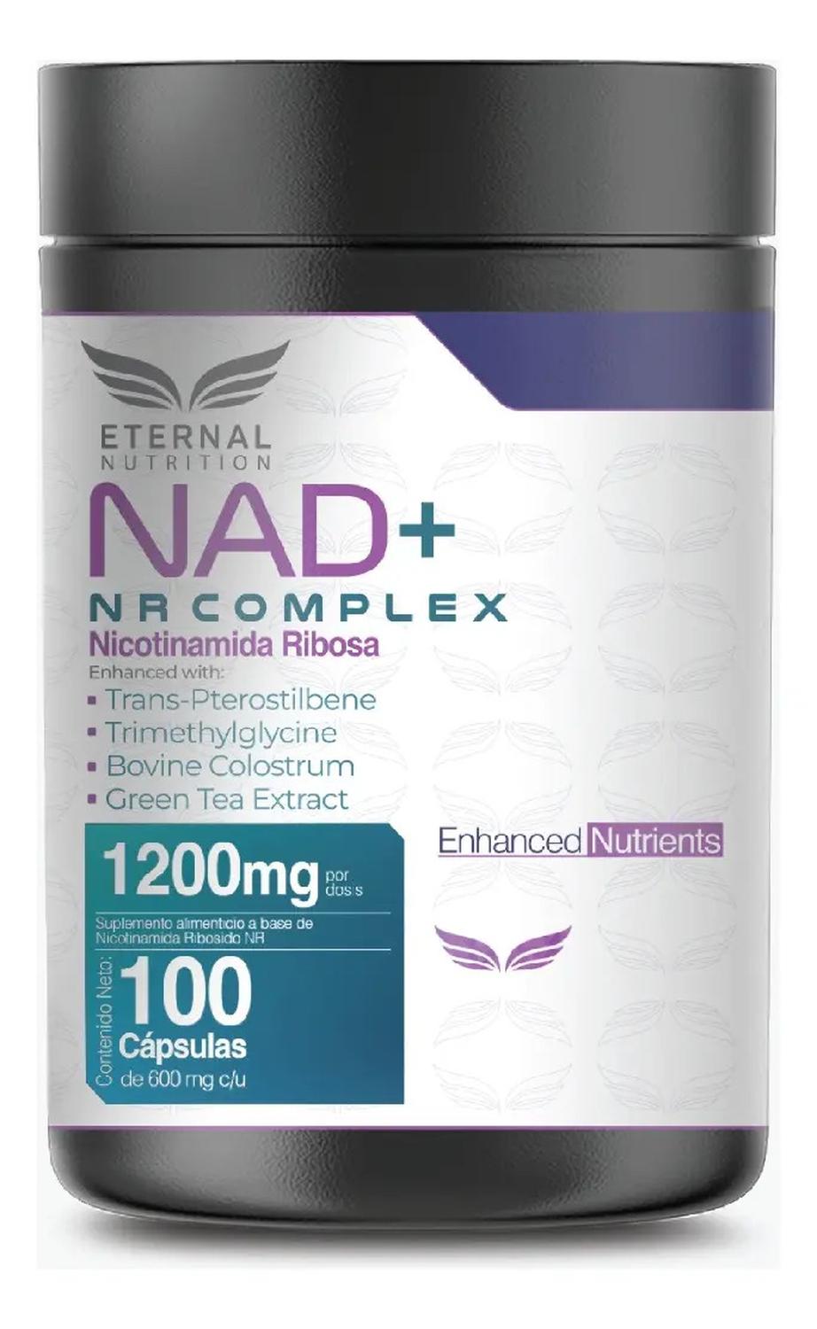 Essentials: NAD+ NR Complex, Nicotinamida Ribósida + Calostro + Trans-Pterostilbeno, 100 Cápsulas — imagen 1