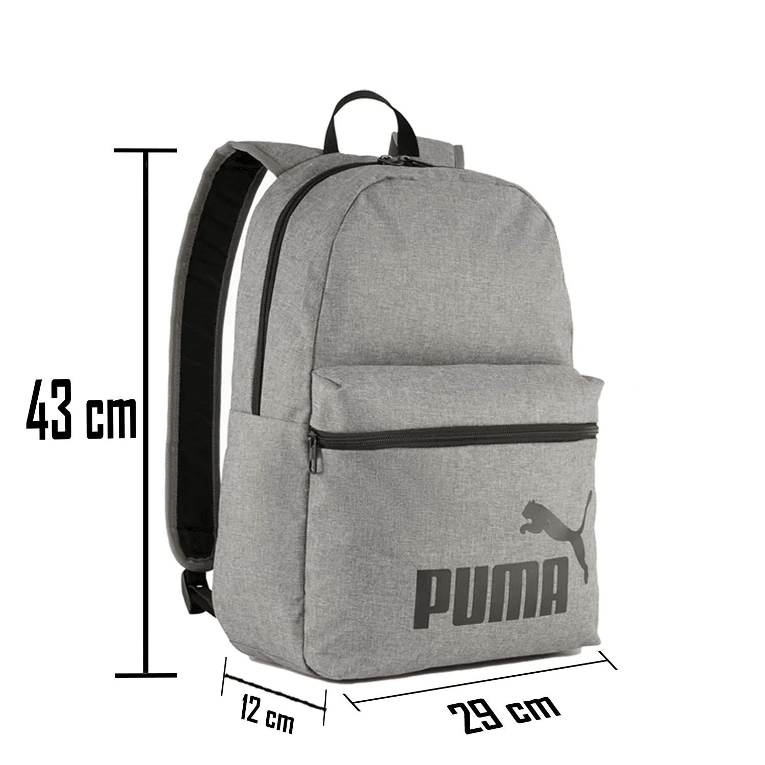 Mochila Puma Phase Escolar Deportiva Gris Unisex 15L — imagen 2
