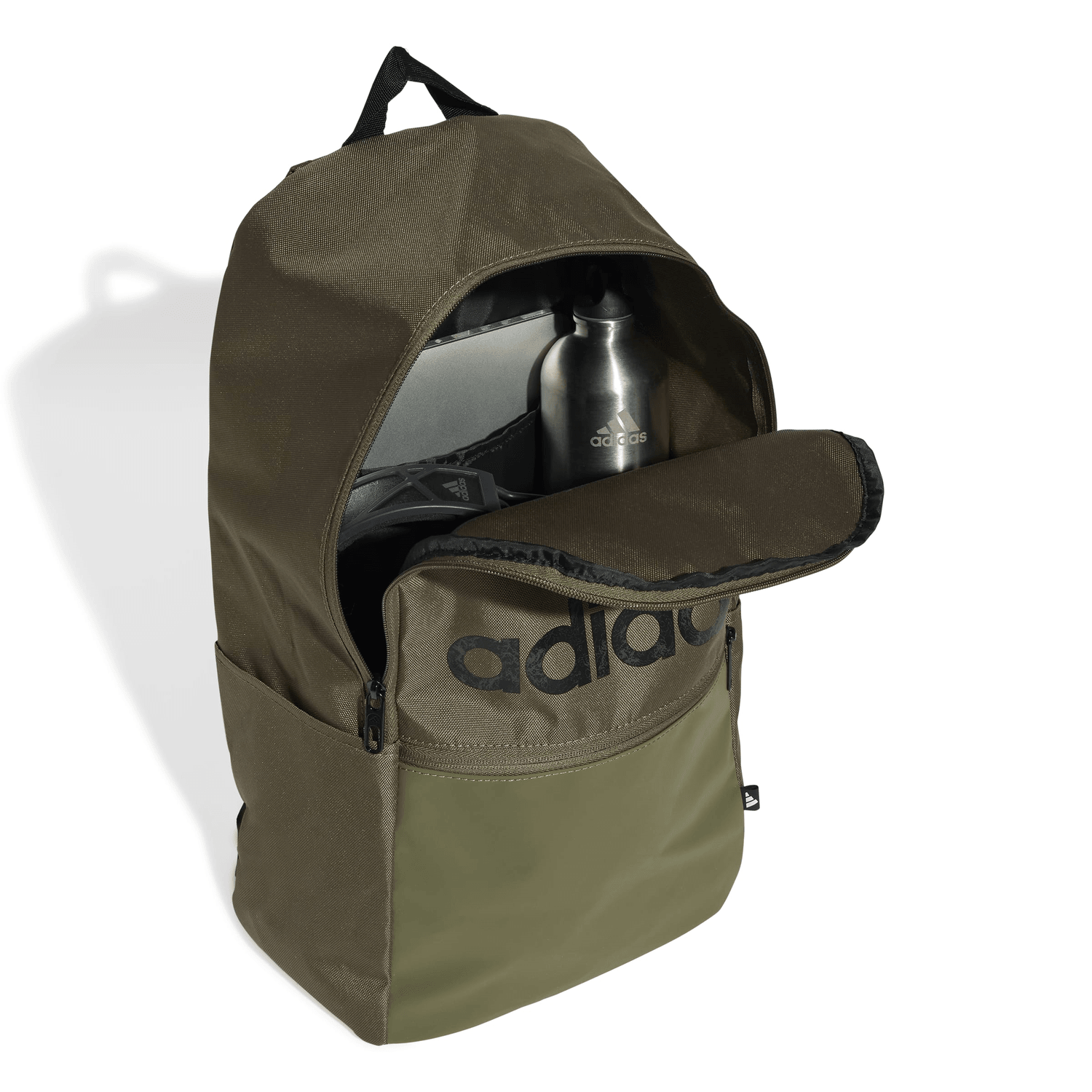 Mochila Adidas Classic Hombre Escolar Portalaptop Verde Caballero 22L — imagen 4