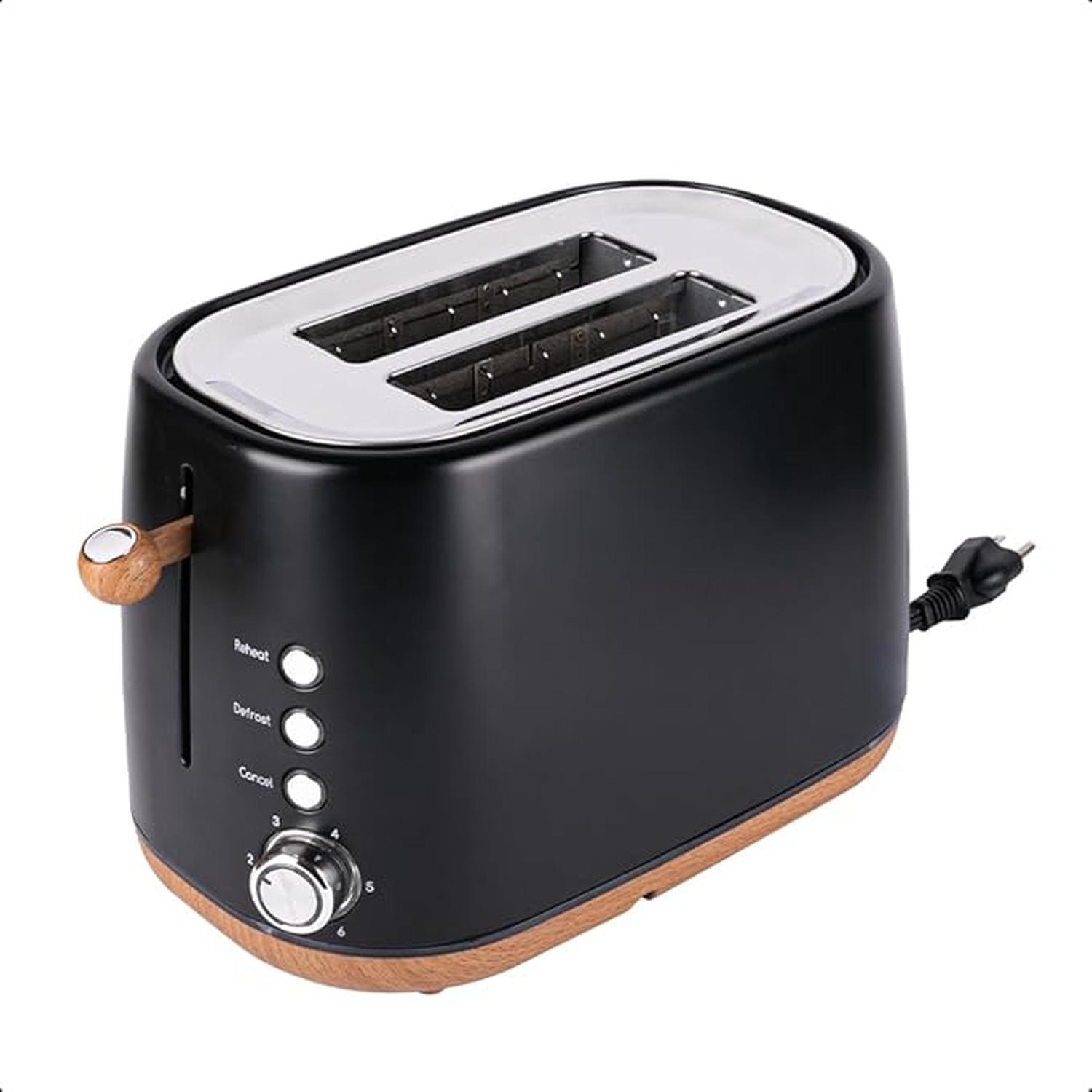 Tostador Daewoo 750W Negro Diseño Madera 2 Rebanadas — imagen 1