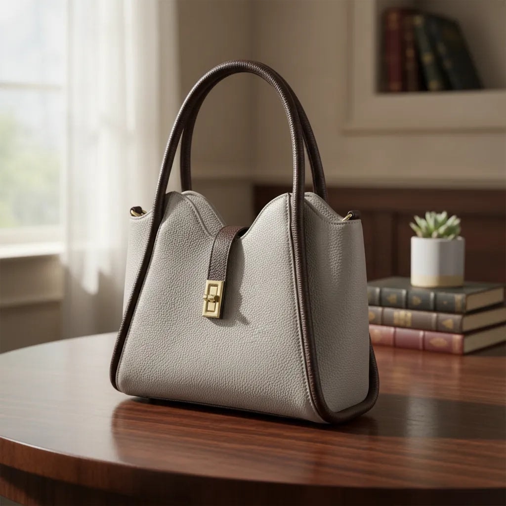 Bolsa De Mano Para Dama Frida De Piel Negra Con Broche — imagen 11