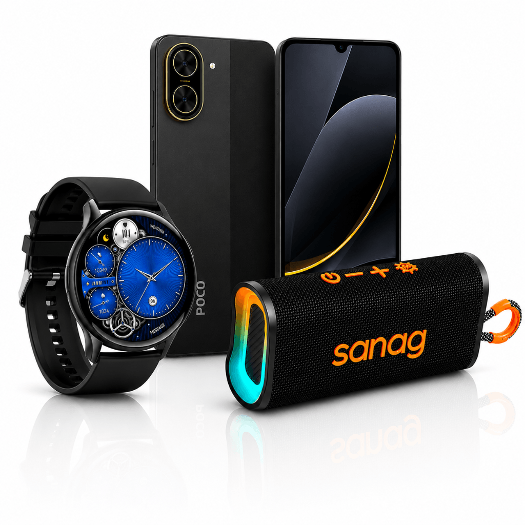 XIAOMI POCO C71 128 GB + Smartwatch G-Tide R5 + Bocina Bluetooth Sanag M15 — imagen 2