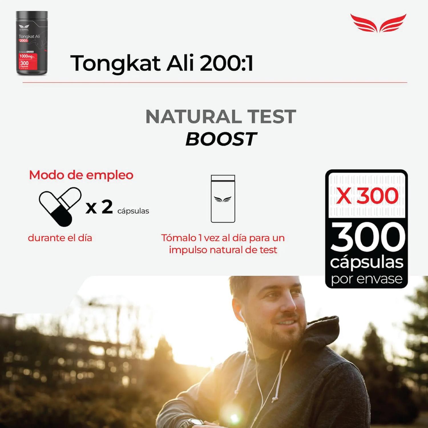 Ultra Pure: Tongkat Ali 200:1 Men's Testo, Extracto Concentrado, Vitalidad Masculina, 300 Cápsulas — imagen 7