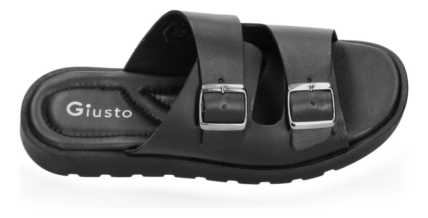 Sandalias Giusto Hombre Negro Hebilla Slides Casual Caballero — imagen 3