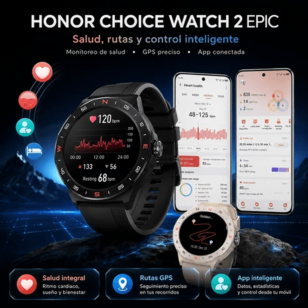 SMARWATCH HONOR CHOICE 2 EPIC AMOLED + AUDIFONOS SABALA ST-765 — imagen 7