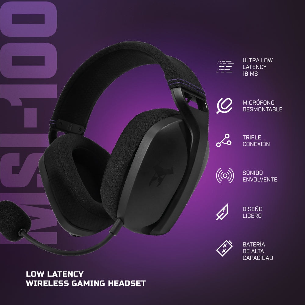 Audífonos Gamer Inalámbricos On ear STF Beast MSI-100: Micrófono removible, 15 hrs uso, Low Latency — imagen 15