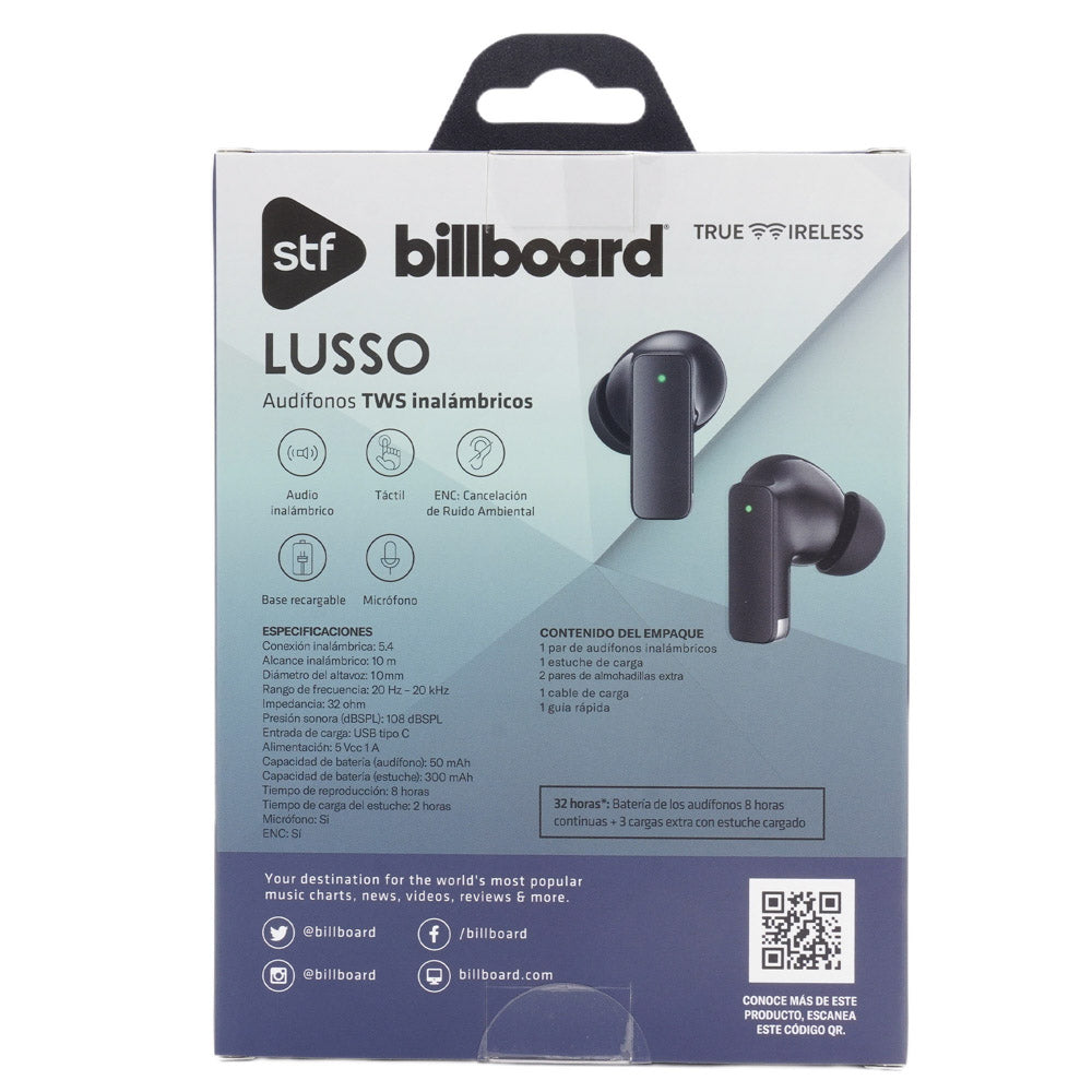 Audífonos inalámbricos TWS STF - Billboard Lusso: 32hrs Uso ENC Negro — imagen 16