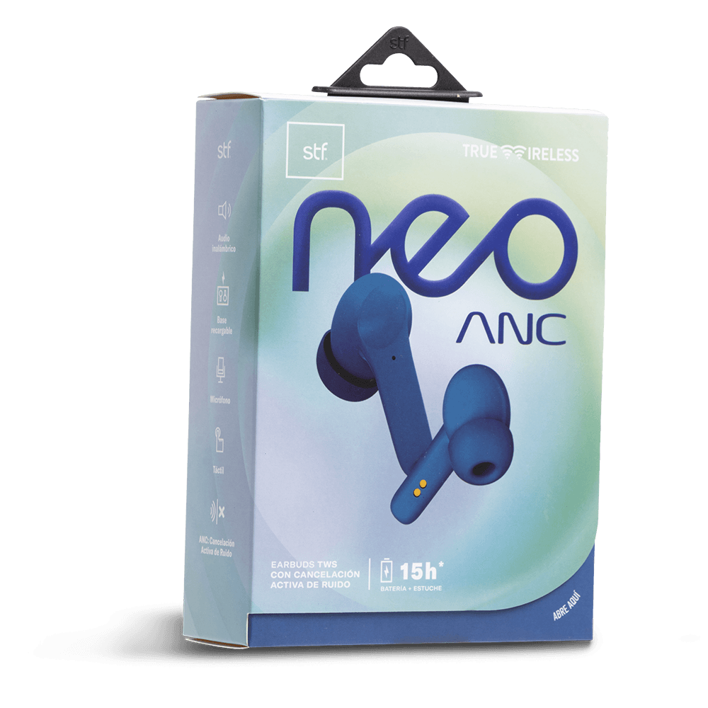 Audifonos Inalámbricos Tws Neo STF 15hrs Uso ANC Azul — imagen 6