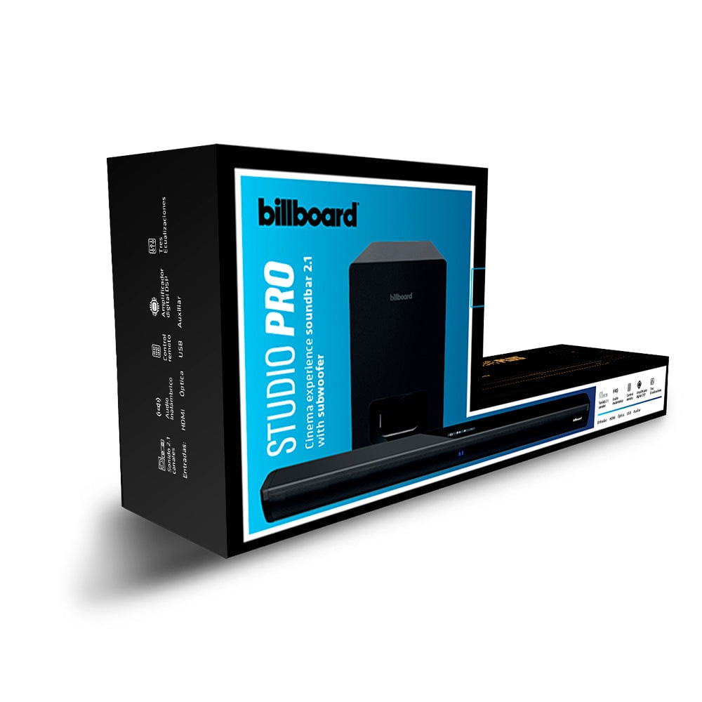 Barra de sonido bocina Billboard Studio Pro: 2.1 subwoofer, alámbrico, 130W — imagen 8