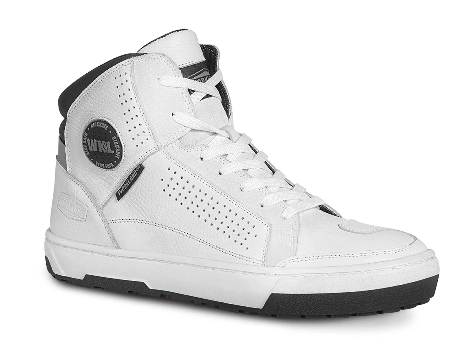 Bota hombre tenis motociclista botin biker WKL 80202 Blanco — imagen 10