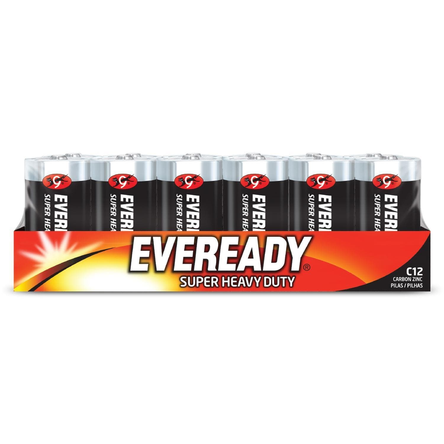 Pila Eveready Carbon Zinc C Charola Con 12 1.5v — imagen 1
