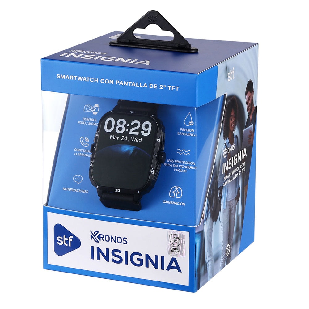 Smartwatch Reloj Kronos Insignia STF Pantalla 2" Resistencia al agua IP65 Negro — imagen 8