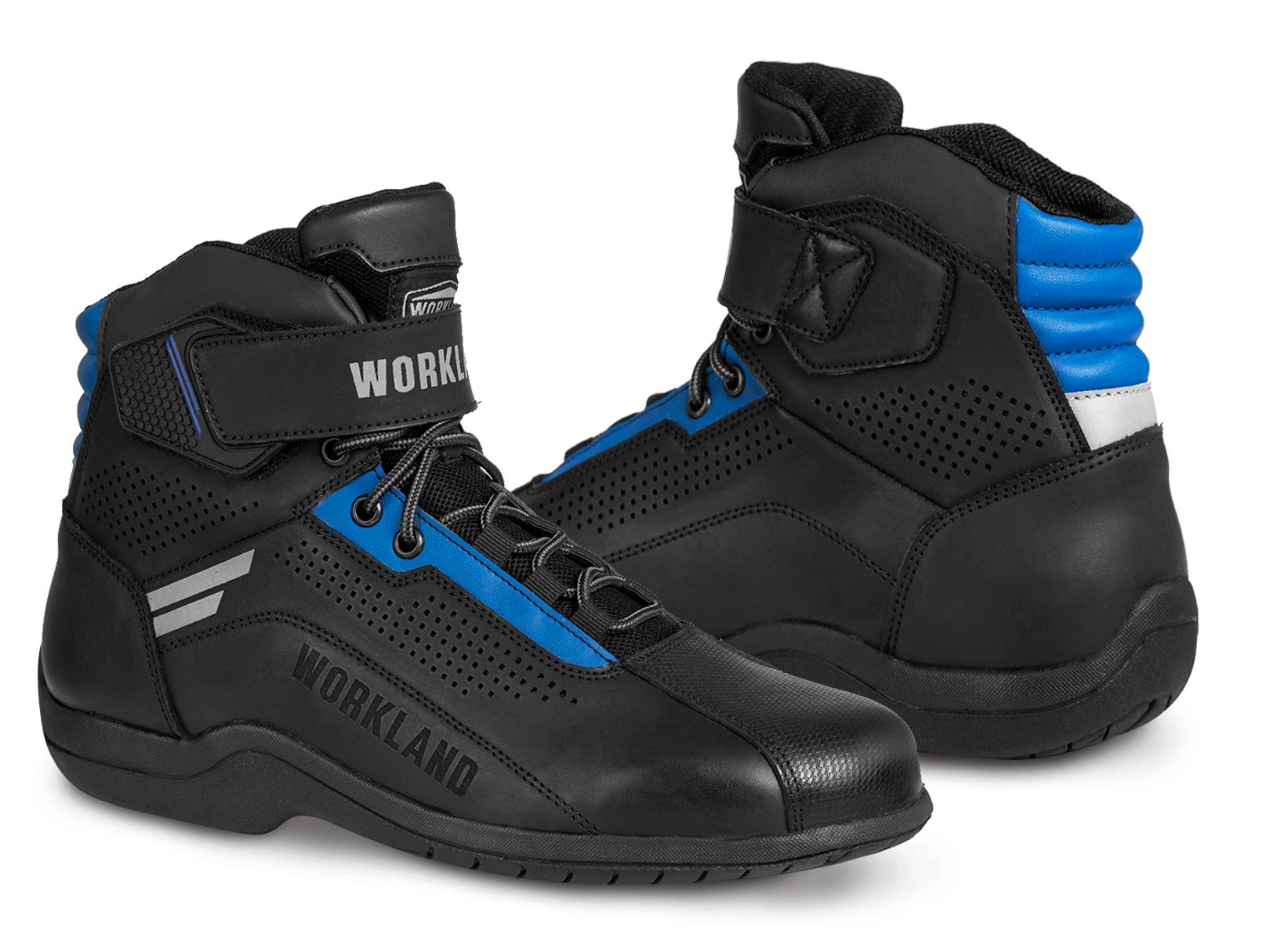 Botas hombre motociclista biker touring WKL 80017 Negro Azul — imagen 9