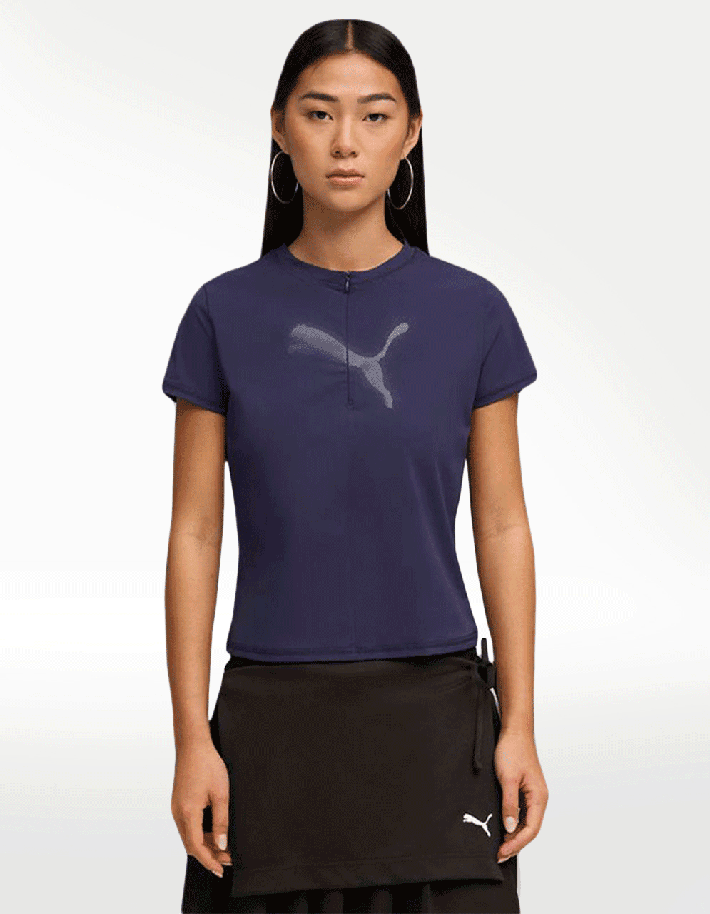 Playera Puma Dare To Slim Half Zip Warp Morado - Mujer — imagen 2