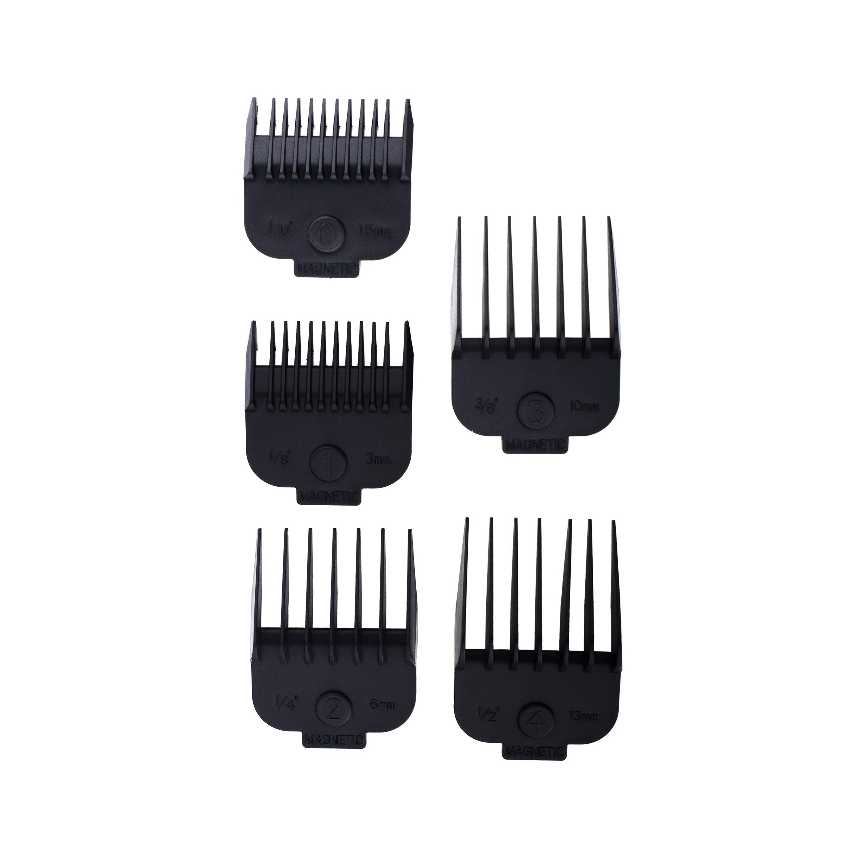 Kit Combo 5 Peines Guia de Aumento Magnéticos Maquina de Corte Cabello Uso Profesional Timco Pei-05 — imagen 2
