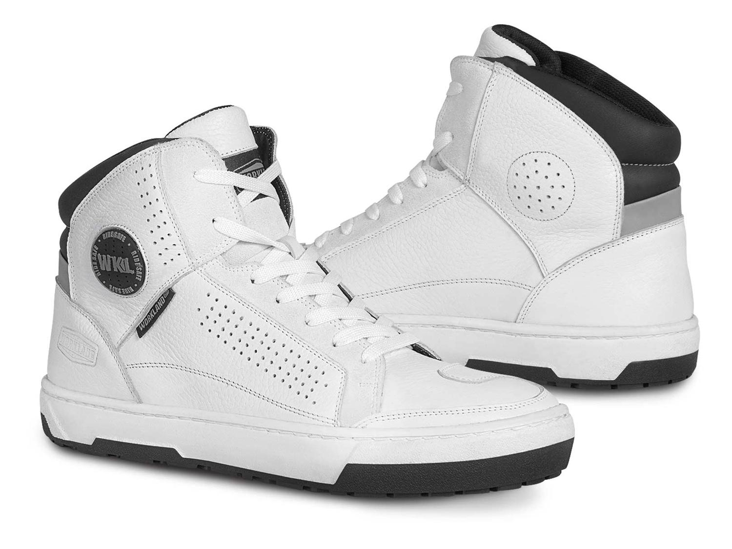Bota hombre tenis motociclista botin biker WKL 80202 Blanco — imagen 1