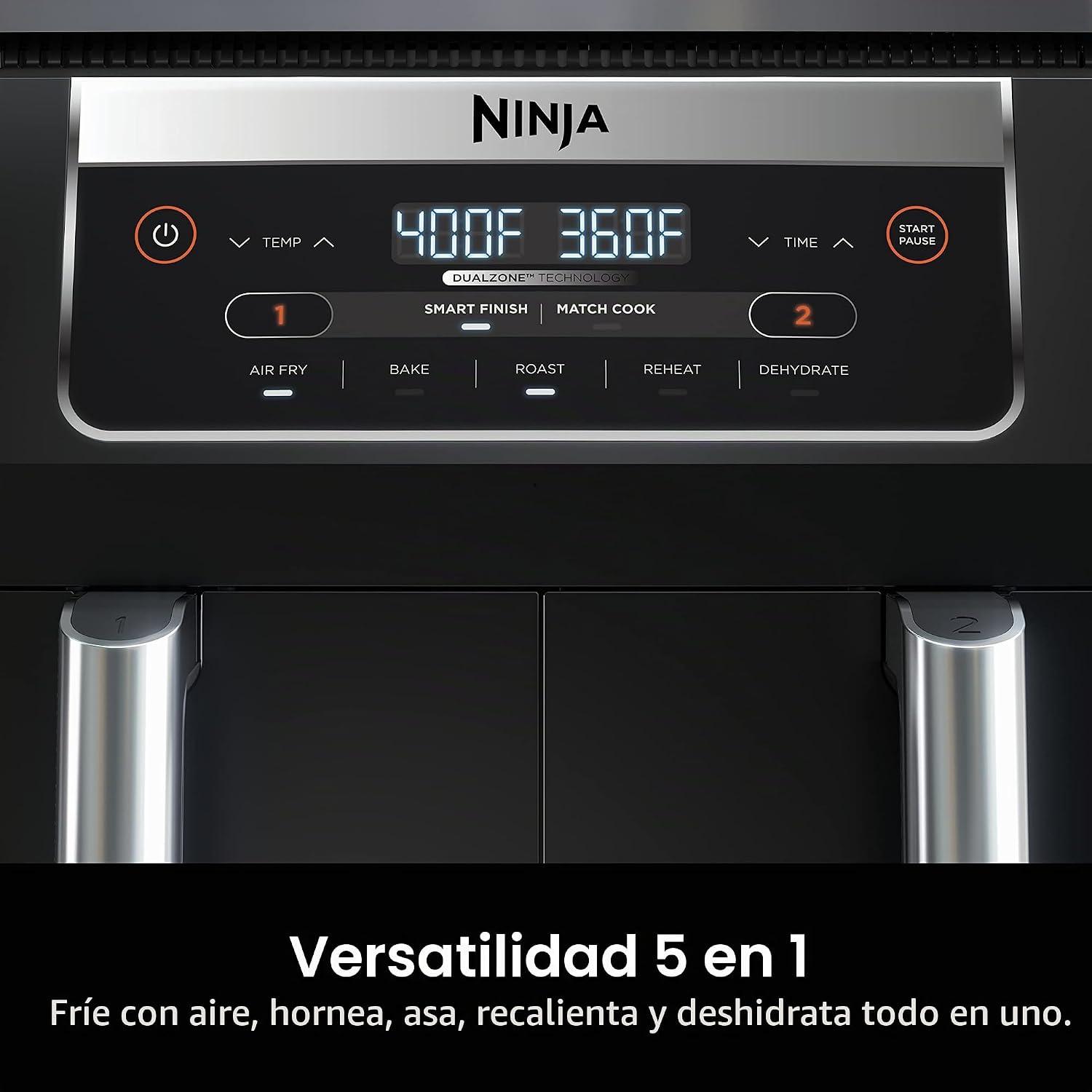 Freidora de Aire Doble Zona Ninja DZ090 Foodi 5 en 1 5.6 L Negra — imagen 6