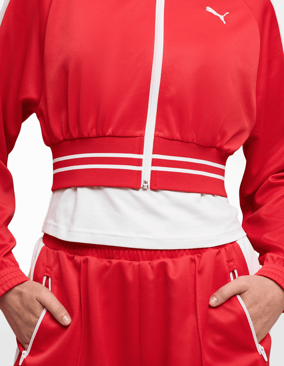 Chaqueta Puma T7 Pique Relaxed Cro Rojo - Mujer — imagen 4