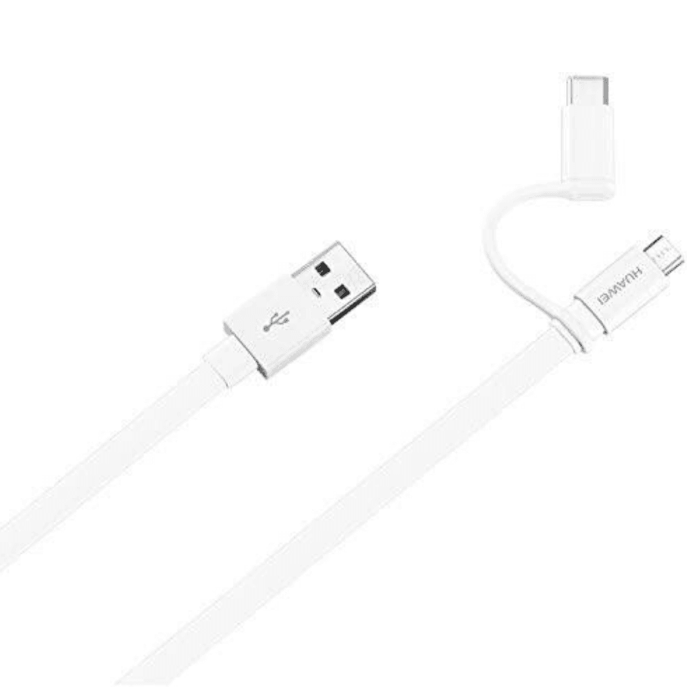 Cable USB 2 EN 1 C y Micro USB 1m - Blanco — imagen 3