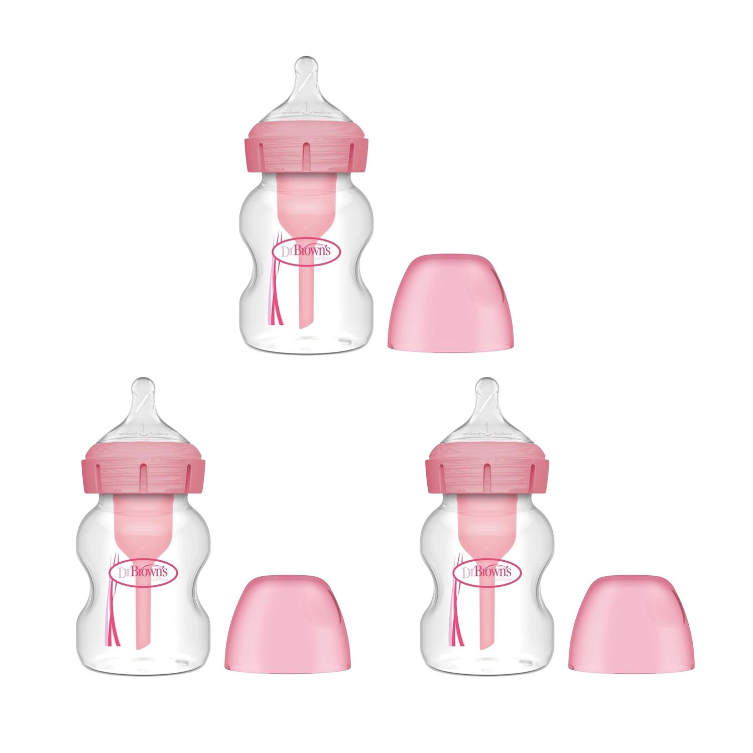 Pack 3 Biberones Dr. Brown's Boca Ancha Options+ Rosa — imagen 2