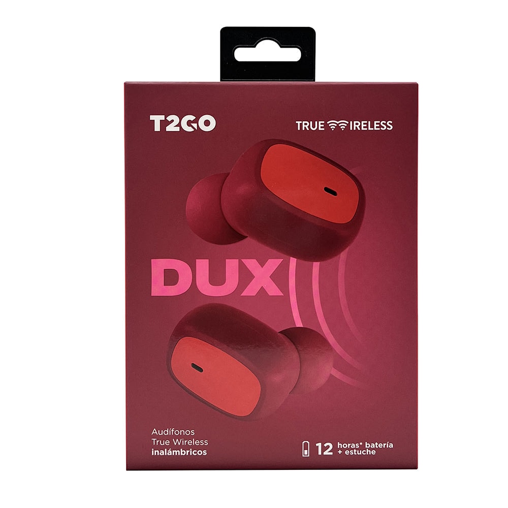 Audífonos Inalámbricos Tws Dux T2GO 3hrs Uso Micrófono Tinto — imagen 6