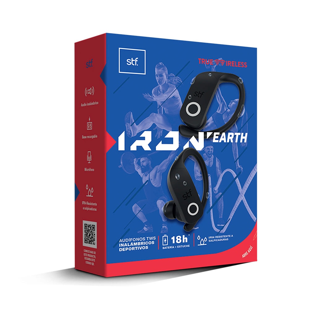 Audífonos inalámbricos Tws Iron Earth STF 18hrs Uso Protección IPX4 — imagen 9