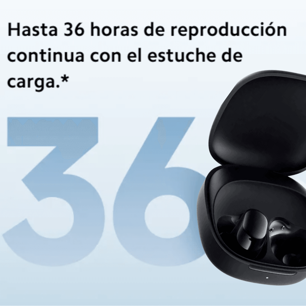 Audífonos Xiaomi redmi buds 6 play bluetooth. 36 horas de autonomía, largo alcance. Color: Negro. — imagen 3