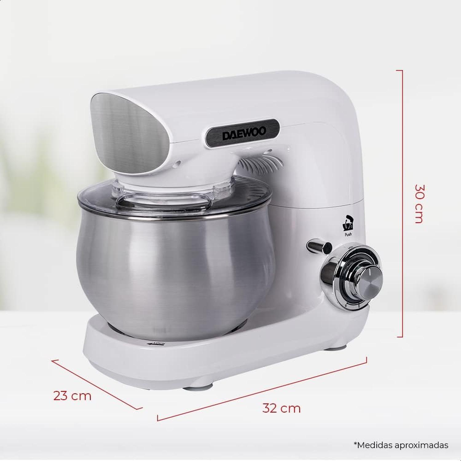 Batidora de Pedestal Daewoo 4L 6 Velocidades Blanca — imagen 4