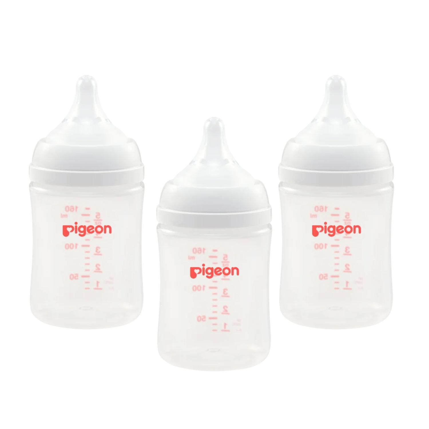 Pack 3 Biberones Pigeon Softouch 160ml/5oz Anticolicos 0m — imagen 1