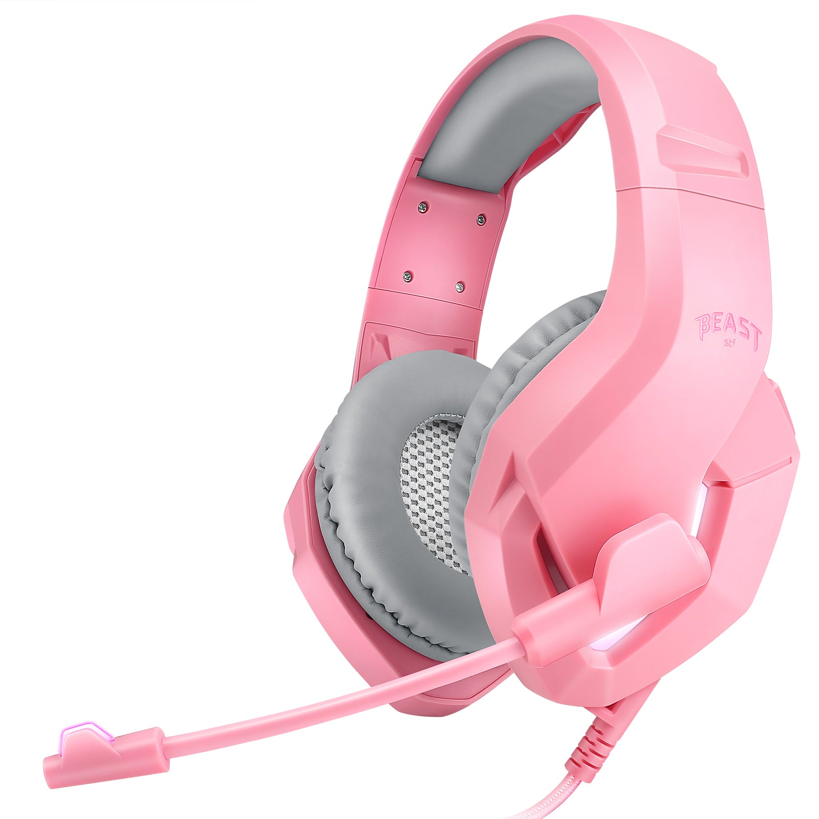 Audífonos alámbricos Gamer On-ear STF Beast Muspell Tournament: Hi-Fi, 3.5 mm, Rosa — imagen 2