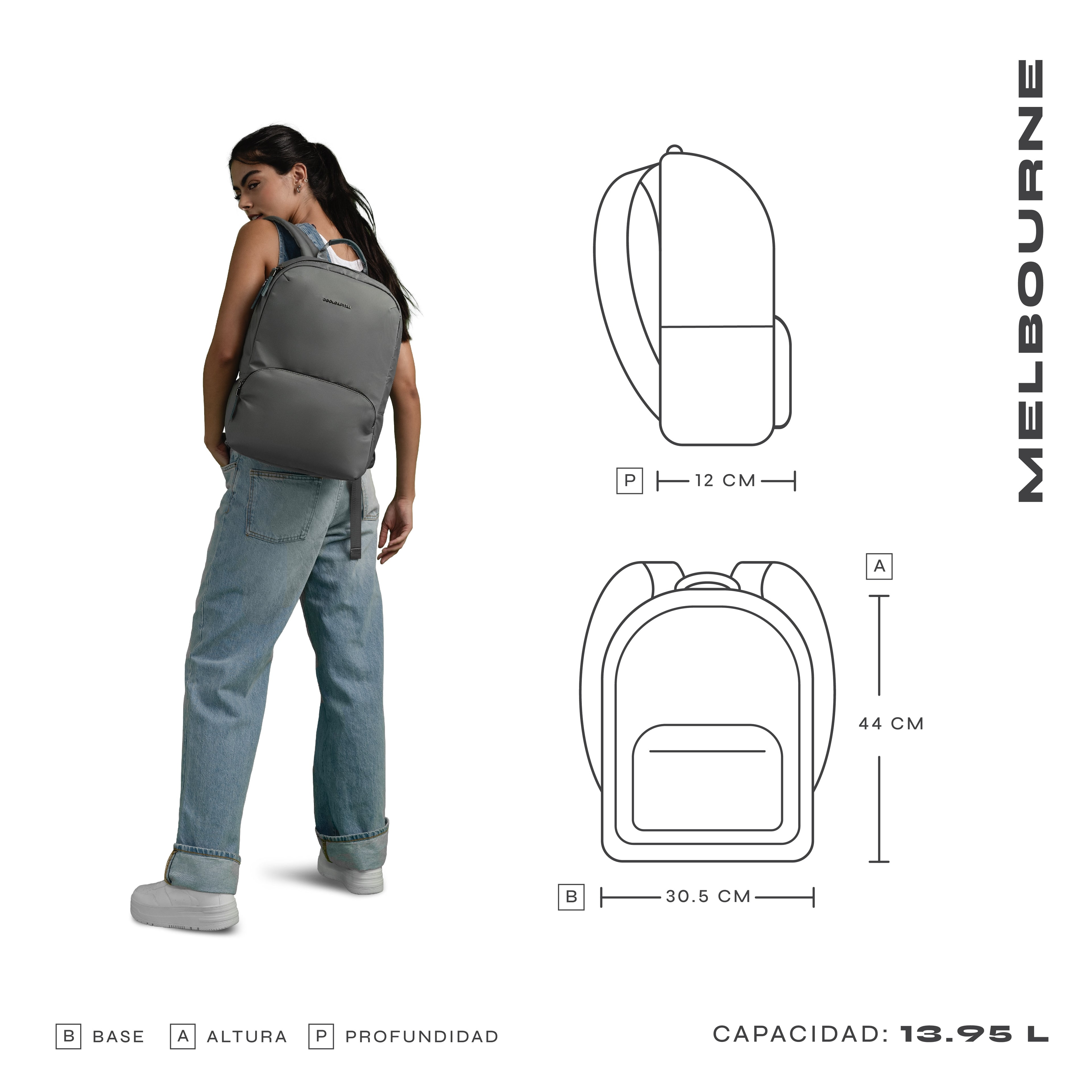 Mochila para laptop CoolCapital Melbourne 15.6" pulgadas — imagen 8