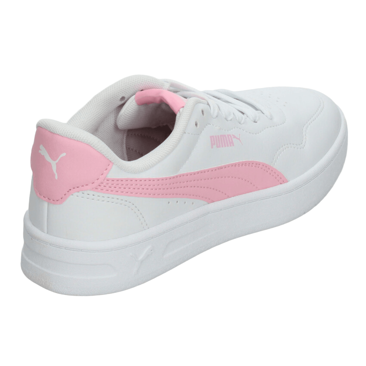 Tenis Puma Court Lally Dama Casual Blanco Rosa Mujer — imagen 3