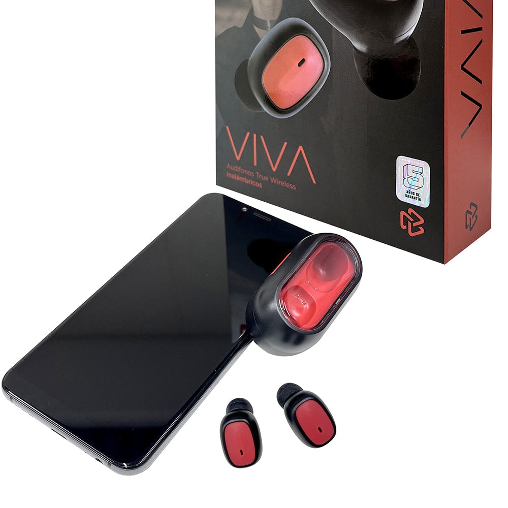 Audifonos Inalámbricos Tws Viva STF 12hrs Uso Rojo — imagen 4